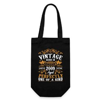 Janvier 2009 Vintage Anniversaire Rétro Cadeau - Sac à bouteille - noir - Devant