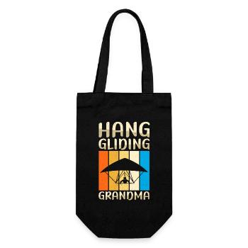 Hang Gliding Granny Hang Glider Gift - Gift Bag for Bottles - black - Front