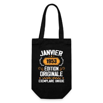 Anniversary Vintage Gift January 1953 - 1953 - Gift Bag for Bottles - black - Front