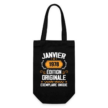 Anniversary Vintage Gift January 1978 - 1978 - Gift Bag for Bottles - black - Front