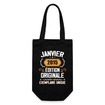 Jubiläum Vintage Geschenk Januar 2015 - 2015 - Geschenkbeutel für Flaschen - Schwarz - Vorne