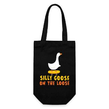 The stupid goose on the loose - Gift Bag for Bottles - black - Front