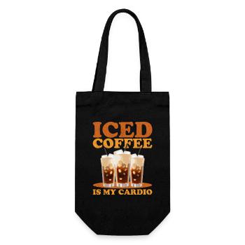 Iced Coffee | Coffee Lover Gift - Gift Bag for Bottles - black - Front