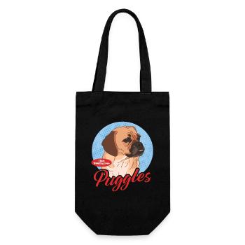 Puggle Dog Dog Owner Dog Owner Gift - Gift Bag for Bottles - black - Front