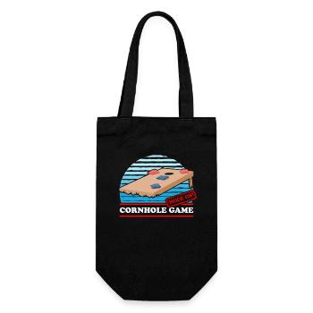 Cornhole Spieler | Bean Bag Sackloch Geschenk - Geschenkbeutel für Flaschen - Schwarz - Vorne