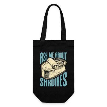 Sardine atlantische europäische Sardinen Geschenk - Geschenkbeutel für Flaschen - Schwarz - Vorne
