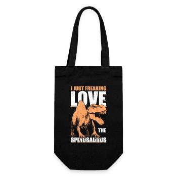Spinosaurus Dinos Dinosaurier Dino Geschenk - Geschenkbeutel für Flaschen - Schwarz - Vorne