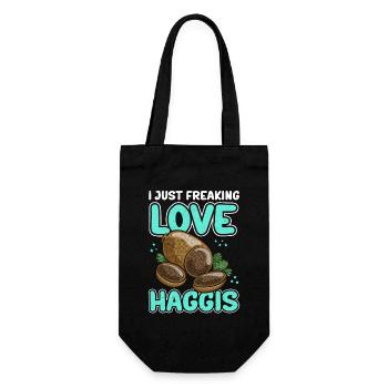 Haggis schottisches Gericht Geschenk - Geschenkbeutel für Flaschen - Schwarz - Vorne