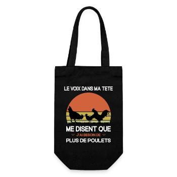 Papys Poules Humour Mamans Poules - Sac à bouteille - noir - Devant