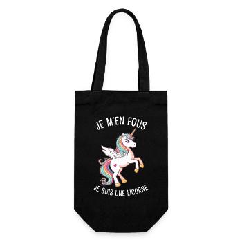 Je M'en Fous Je suis Une Licorne - Sac à bouteille - noir - Devant