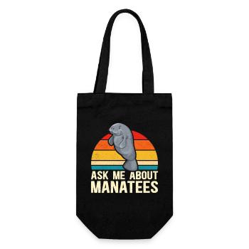 Manatee Manatee Manatee Manatee Gift - Gift Bag for Bottles - black - Front