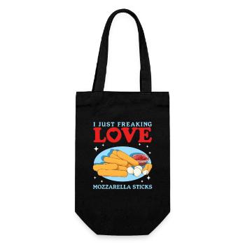 Mozzarella Sticks | Käse Käseliebhaber Geschenk - Geschenkbeutel für Flaschen - Schwarz - Vorne