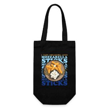 Bâtonnets de mozzarella | Amateur de fromage fromage cadeau - Sac à bouteille - noir - Devant