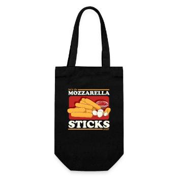 Mozzarella Sticks | Liebhaber Käse Geschenk - Geschenkbeutel für Flaschen - Schwarz - Vorne