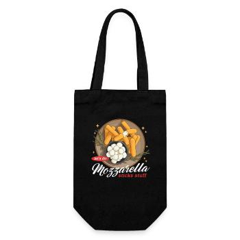 Mozzarella Sticks Käse Liebhaber Geschenk - Geschenkbeutel für Flaschen - Schwarz - Vorne