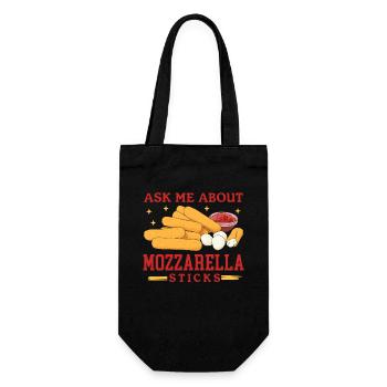 Mozzarella Sticks Käseliebhaber Geschenk - Geschenkbeutel für Flaschen - Schwarz - Vorne