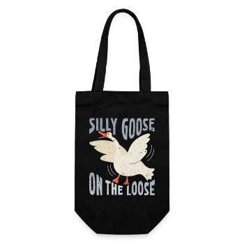 The stupid goose on the loose - Gift Bag for Bottles - black - Front