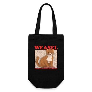 Belette souris belette mignon nain belette cadeau - Sac à bouteille - noir - Devant