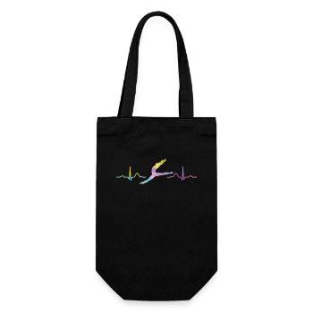 Ballet, Danseur, Battement de cœur, Ecg, Ballerine - Sac à bouteille - noir - Devant