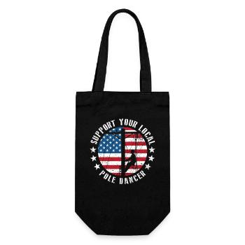 Support Your Local Pole Dancer Lineman - Gift Bag for Bottles - black - Front