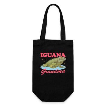 Iguana Granny Reptile Lizard Iguanas Gift - Gift Bag for Bottles - black - Front