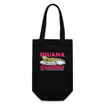 Iguana Granny Lizard Reptile Iguanas Gift - Gift Bag for Bottles - black - Front