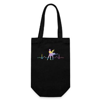 Ballet, Dancer, Heartbeat, Ekg, Ballerina - Gift Bag for Bottles - black - Front