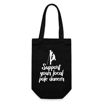 Support Your Local Pole Dancer Lineman - Gift Bag for Bottles - black - Front