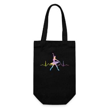 Ballet, Danseur, Battement de cœur, Ecg, Ballerine - Sac à bouteille - noir - Devant