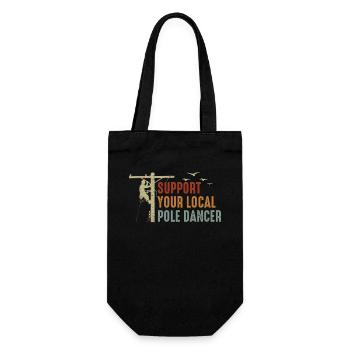 Support Your Local Pole Dancer Lineman - Gift Bag for Bottles - black - Front