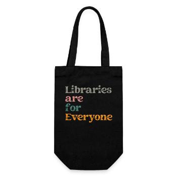 Libraries are for everyone to read - Gift Bag for Bottles - black - Front