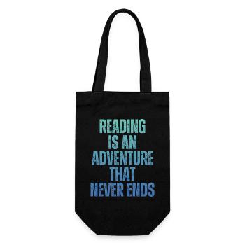 Reading is an adventure Book lover - Gift Bag for Bottles - black - Front