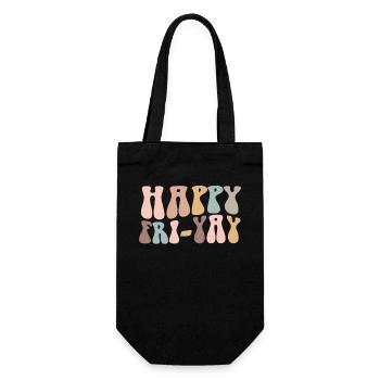 Glücklich Fri Yay Lehrer Wochenende Lustig Meme - Geschenkbeutel für Flaschen - Schwarz - Vorne