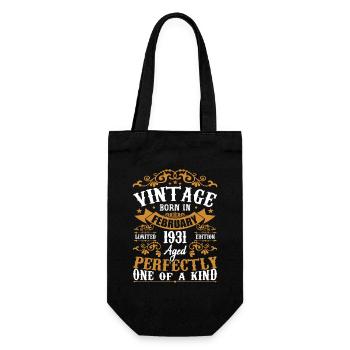 February 1931 Vintage 93rd Birthday Gift - Gift Bag for Bottles - black - Front