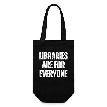 Libraries are for everyone to read - Gift Bag for Bottles - black - Front