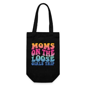 Moms On The Loose Girls Trip - Geschenkbeutel für Flaschen - Schwarz - Vorne