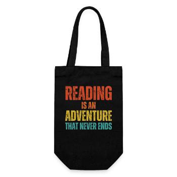 Reading is an adventure book lover - Gift Bag for Bottles - black - Front