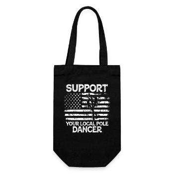 Support Your Local Pole Dancer Lineman - Gift Bag for Bottles - black - Front