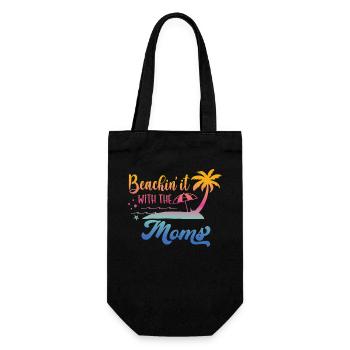 Strandurlaub Mit Den Müttern Am Wochenende - Geschenkbeutel für Flaschen - Schwarz - Vorne
