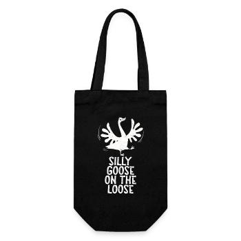 The stupid goose on the loose - Gift Bag for Bottles - black - Front