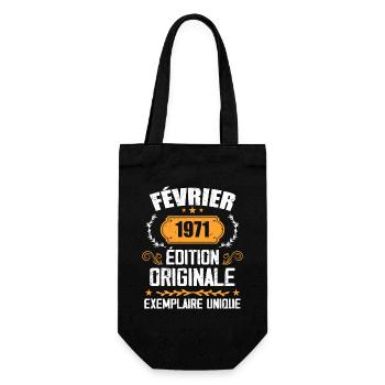 Cadeau 53e Anniversaire Nées En Février 1971 - Sac à bouteille - noir - Devant