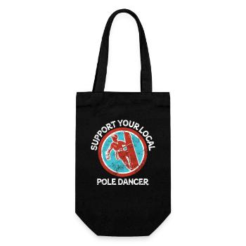 Support Your Local Pole Dancer Lineman - Gift Bag for Bottles - black - Front