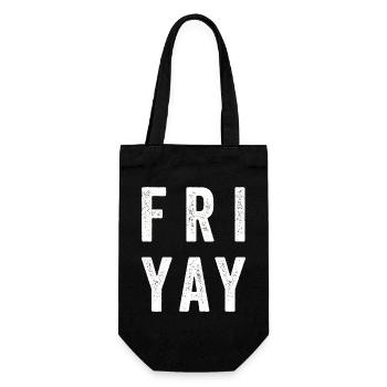 Fri Yay Teachers School Weekend Vibes - Geschenkbeutel für Flaschen - Schwarz - Vorne
