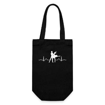 Ballet, Danseur, Battement de cœur, Ecg, Ballerine - Sac à bouteille - noir - Devant