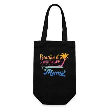 Strandurlaub Mit Den Müttern Am Wochenende - Geschenkbeutel für Flaschen - Schwarz - Vorne