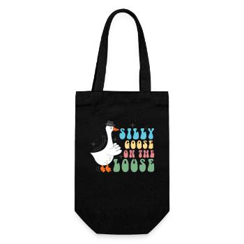 The stupid goose on the loose - Gift Bag for Bottles - black - Front