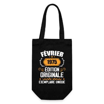 Cadeau 49e Anniversaire Nées En Février 1975 - Sac à bouteille - noir - Devant