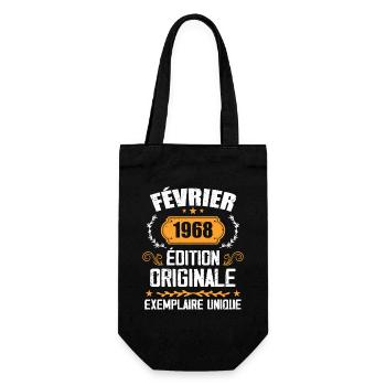 Cadeau 56e Anniversaire Nées En Février 1968 - Sac à bouteille - noir - Devant