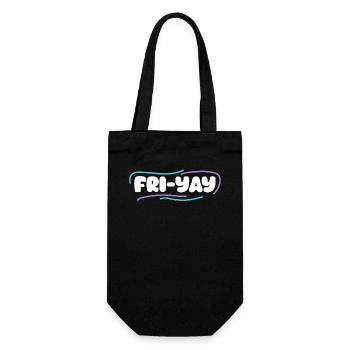 Fri Yay Teachers School Weekend Vibes - Geschenkbeutel für Flaschen - Schwarz - Vorne