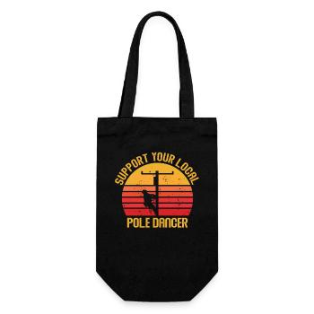 Support Your Local Pole Dancer Lineman - Gift Bag for Bottles - black - Front